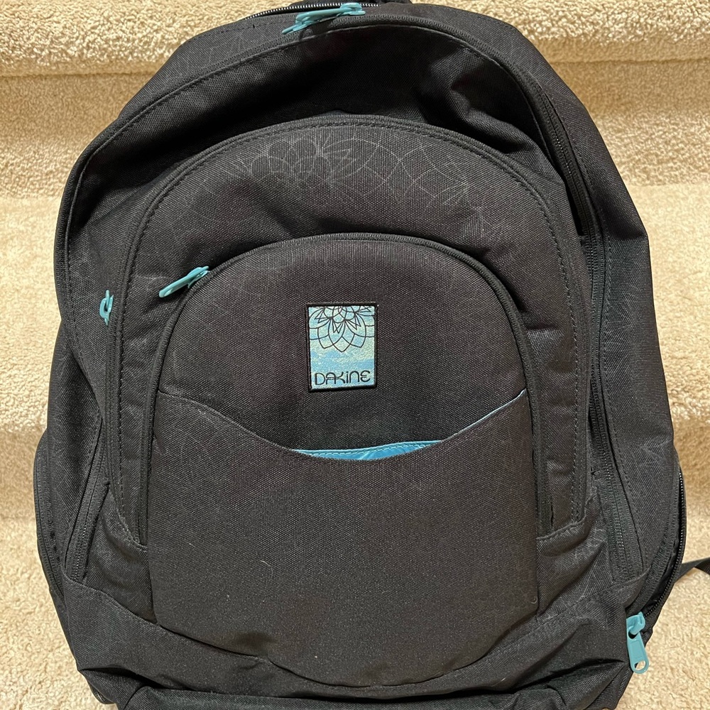 Dakine Black Backpack with Blue Accents